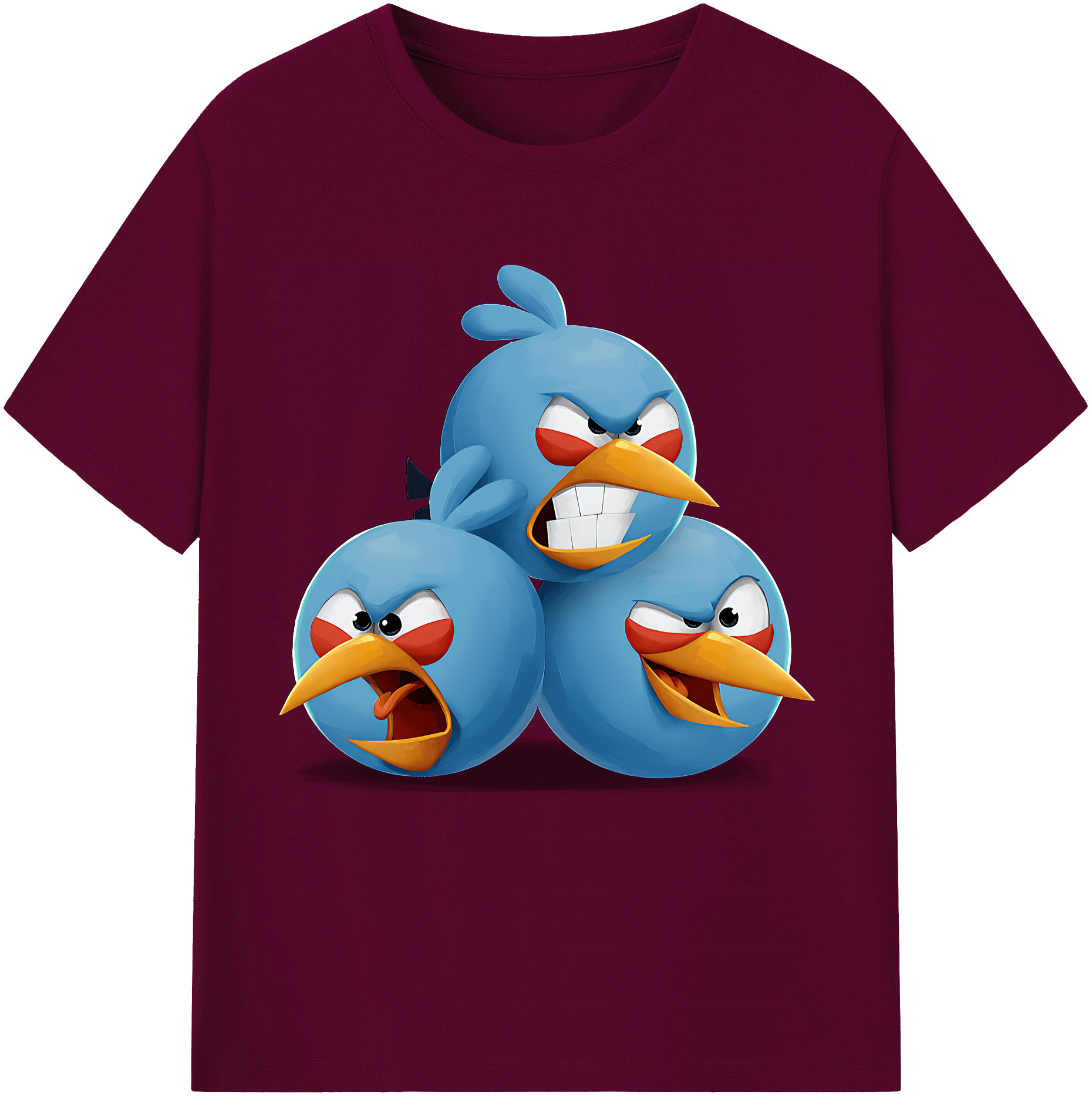 （画像用） Angry Birds アングリーバード レディースカジュアルプリントTシャツ（綿100％）